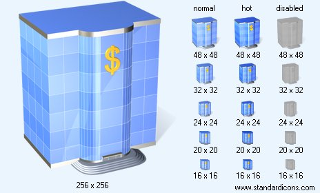 Bank with Shadow Icon Images