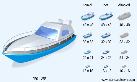 Boat with Shadow Icon Images