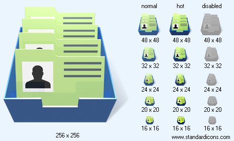 Card File with Shadow Icon Images