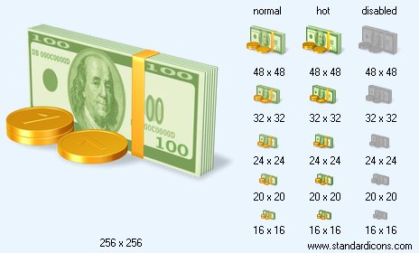 Cash with Shadow Icon Images