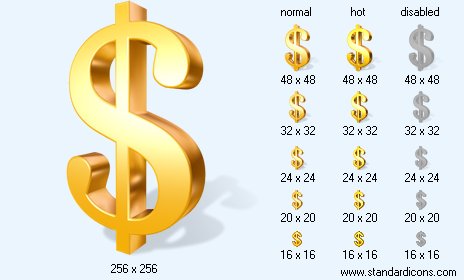 Dollar with Shadow Icon Images