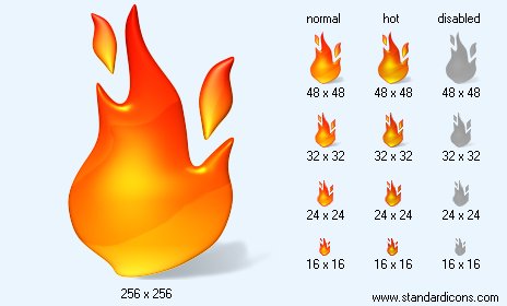 Fire with Shadow Icon Images