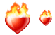 Heart on fire icons