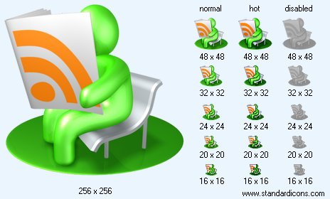 Green RSS Reader Icon Images