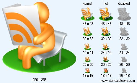 Orange RSS Reader Icon Images