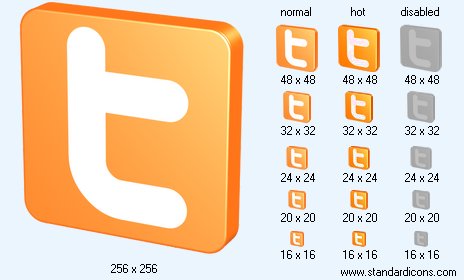 Orange Twitter Icon Images