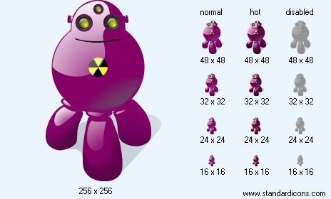 Atomic Robot with Shadow Icon Images