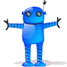 Blue Robot with Shadow icon