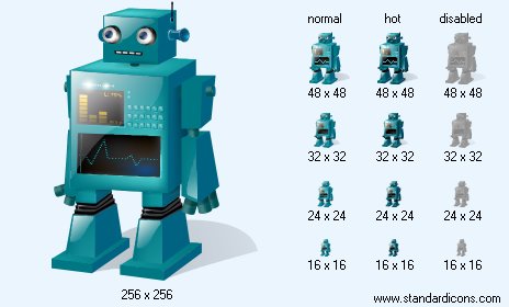 Classic Robot with Shadow Icon Images
