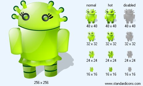 Girl Android with Shadow Icon Images