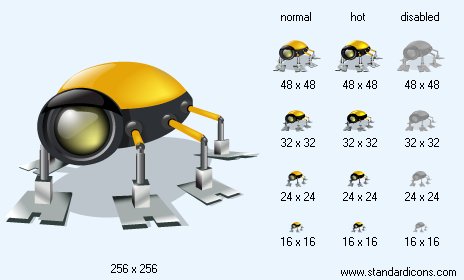Insect-Robot with Shadow Icon Images