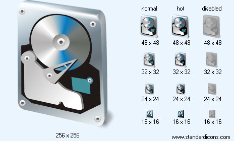 Hard Drive with Shadow Icon Images