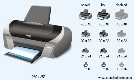 Printer with Shadow Icon Images