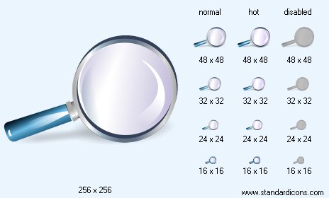 Zoom with Shadow Icon Images