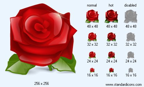 Rose with Shadow Icon Images