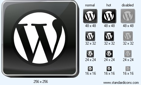 Black WordPress Icon Images