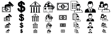 Large Black Business Vector Icons