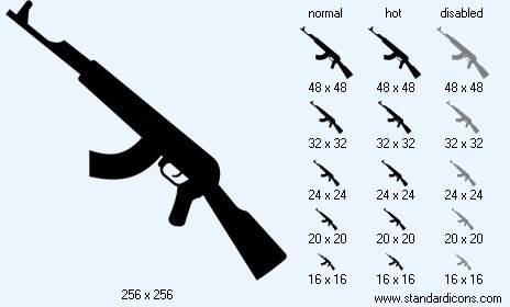 Kalashnikov Gun Icon Images