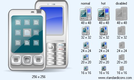 Cell Phones with Shadow Icon Images