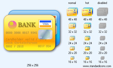 Credit Cards with Shadow Icon Images