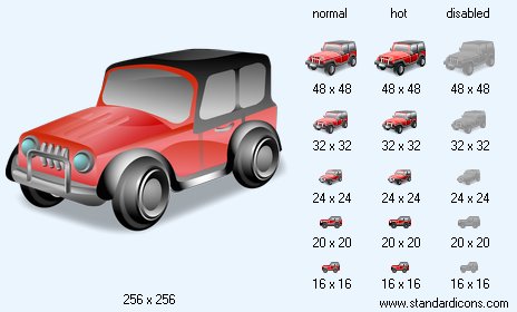 Jeep with Shadow Icon Images