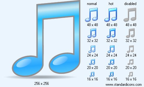 Music Notes with Shadow Icon Images