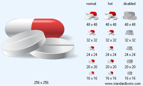 Pills with Shadow Icon Images