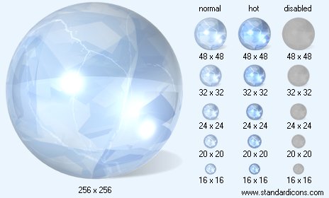 Crystal Sphere with Shadow Icon Images