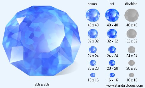 Sapphire with Shadow Icon Images