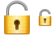 Open padlock icons