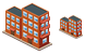 Brick buildings icons