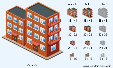 Brick Buildings Icon Images