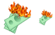 Burn money icon