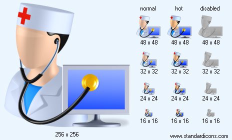 Computer Doctor with Shadow Icon Images