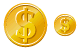 Dollar coin icons