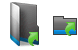 Open black folder icons