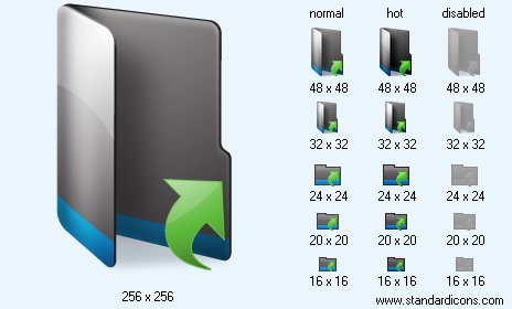 Open Black Folder Icon Images