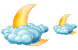 Cloudy night icons
