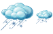 Hail with wind icons