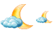 Partly cloudy night icons