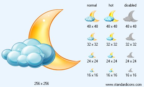 Partly Cloudy Night Icon Images