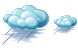 Rain with wind icons
