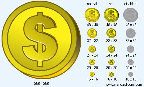 Dollar Coin Icon Images