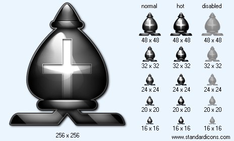 Black Bishop 2D Icon Images