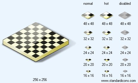 Chess-Board with Shadow Icon Images