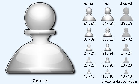White Pawn 2D Icon Images