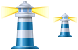Blue lighthouse icons