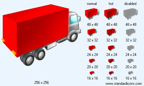 Truck Red V3 Icon Images