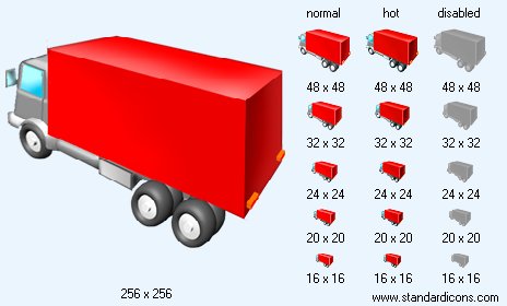 Truck Red V4 Icon Images
