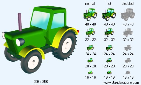 Wheeled Tractor V1 Icon Images
